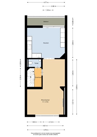 Floorplan - Kerdijkstraat 18A, 3038 XE Rotterdam